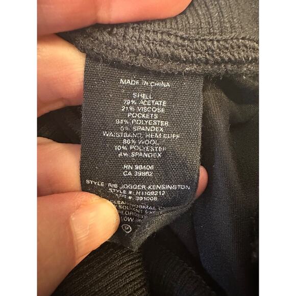 Theory Womens M Pull On HR Stretch Foldover Waist Jogger Pants Black Pockets A14 - Picture 5 of 7